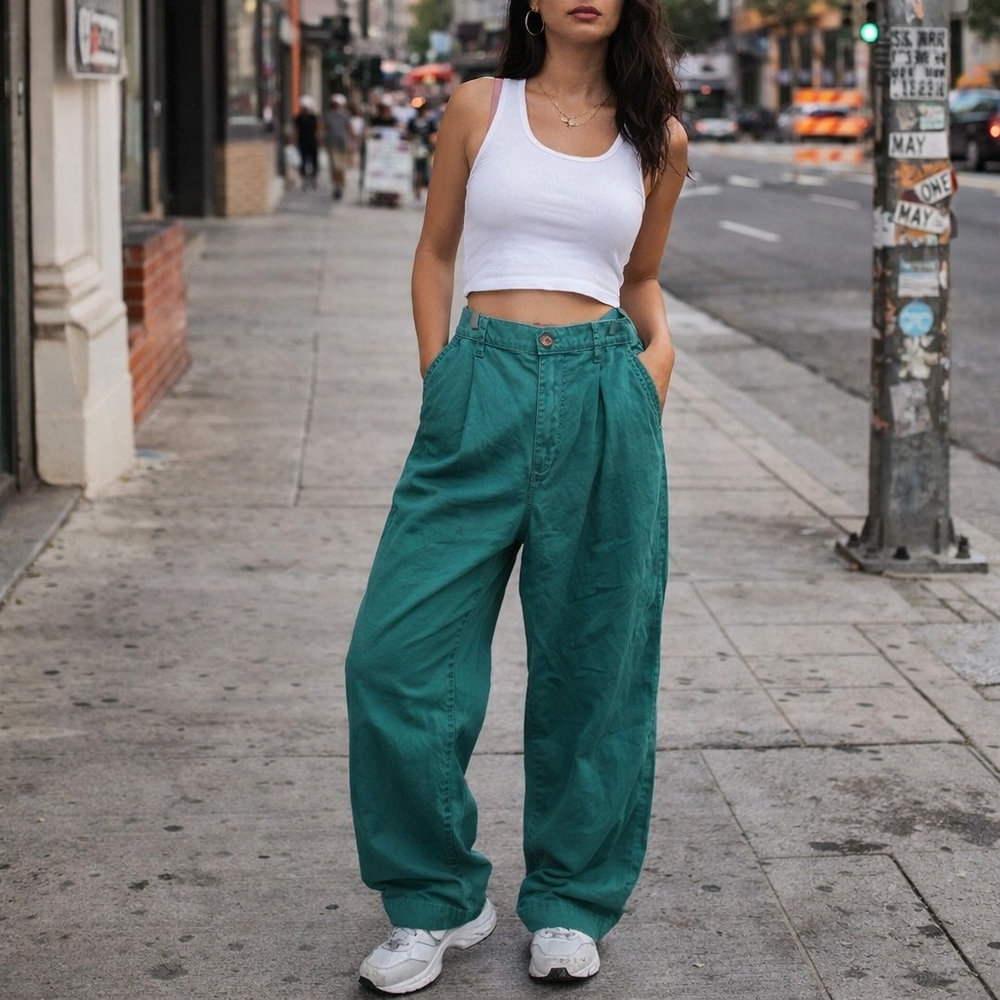 Urban Outfitters Teal Wide Leg Pants